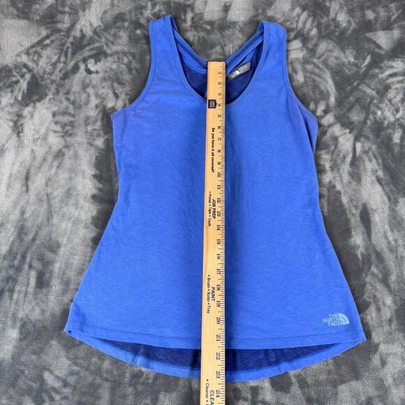 The North Face Breezeback Cuout Tank Top Size Medium Heathered Blue Soft Running - Picture 2 of 7